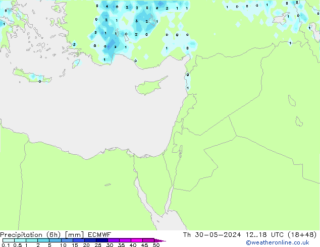 Z500/Rain (+SLP)/Z850 ECMWF Čt 30.05.2024 18 UTC