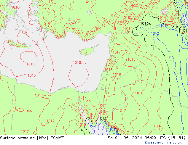 ciśnienie ECMWF so. 01.06.2024 06 UTC