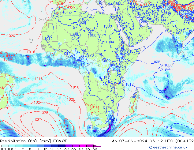 Z500/Rain (+SLP)/Z850 ECMWF Seg 03.06.2024 12 UTC