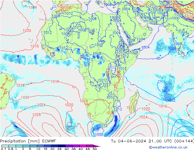 precipitação ECMWF Ter 04.06.2024 00 UTC