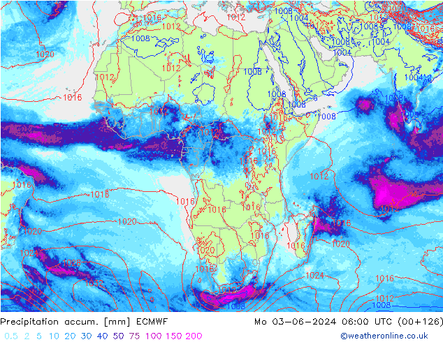 Precipitation accum. ECMWF Mo 03.06.2024 06 UTC