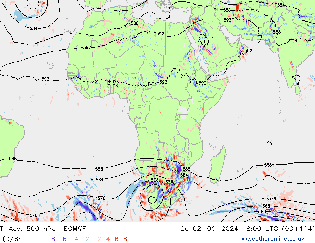 T-Adv. 500 hPa ECMWF dim 02.06.2024 18 UTC