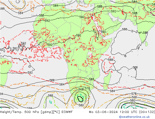 Z500/Rain (+SLP)/Z850 ECMWF Seg 03.06.2024 12 UTC