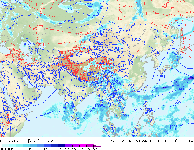 Precipitazione ECMWF dom 02.06.2024 18 UTC