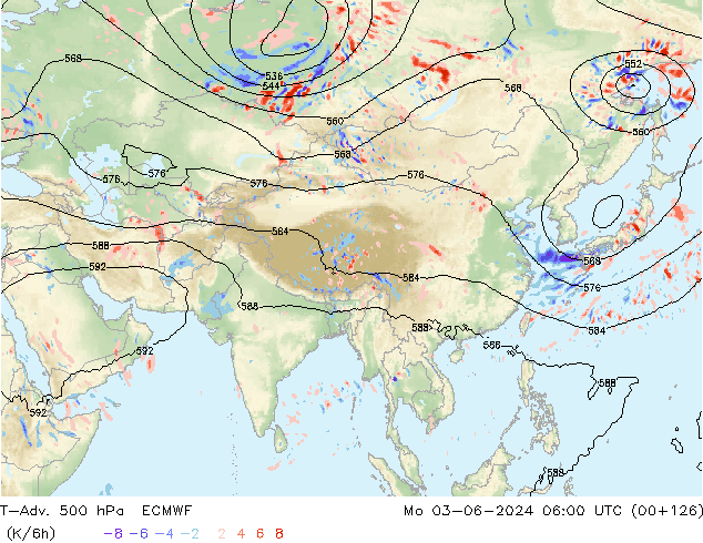 T-Adv. 500 hPa ECMWF  03.06.2024 06 UTC