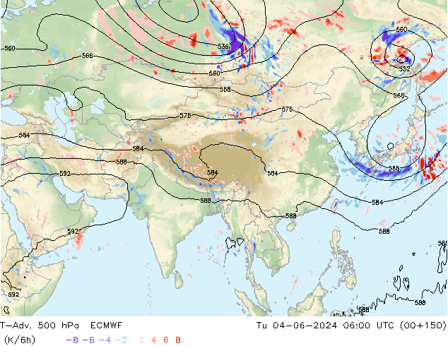 T-Adv. 500 hPa ECMWF mar 04.06.2024 06 UTC