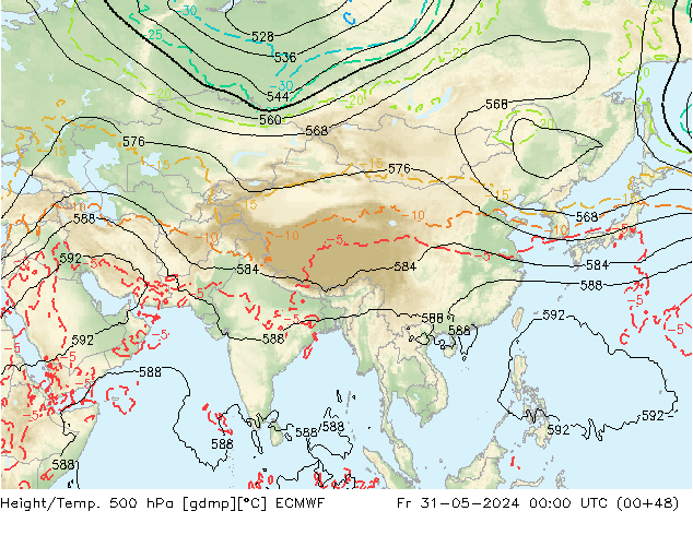 Z500/Rain (+SLP)/Z850 ECMWF pt. 31.05.2024 00 UTC