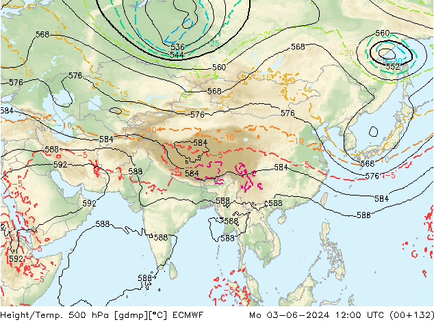 Z500/Rain (+SLP)/Z850 ECMWF пн 03.06.2024 12 UTC