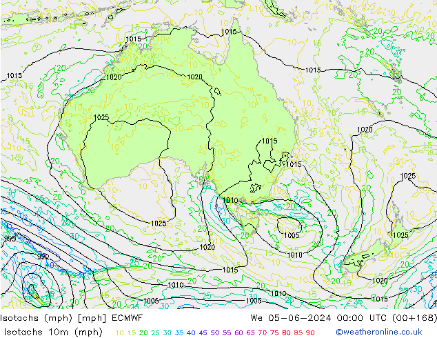 Isotachs (mph) ECMWF St 05.06.2024 00 UTC