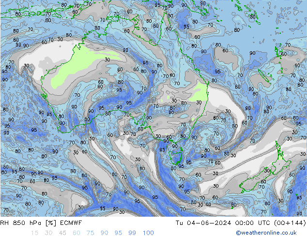 RH 850 hPa ECMWF Tu 04.06.2024 00 UTC