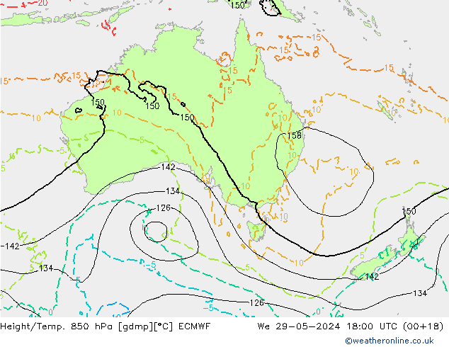 Z500/Rain (+SLP)/Z850 ECMWF We 29.05.2024 18 UTC