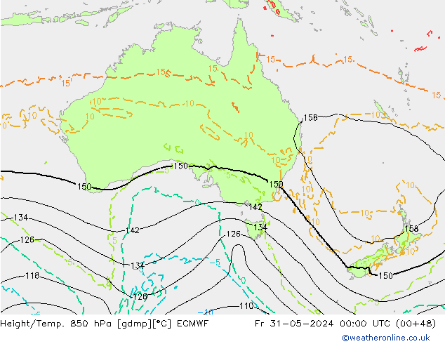 Z500/Rain (+SLP)/Z850 ECMWF Fr 31.05.2024 00 UTC