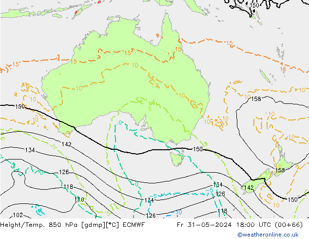 Z500/Rain (+SLP)/Z850 ECMWF Fr 31.05.2024 18 UTC