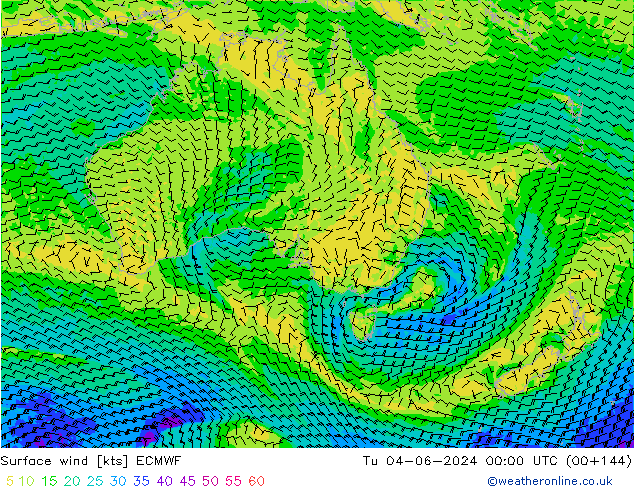 Vento 10 m ECMWF Ter 04.06.2024 00 UTC