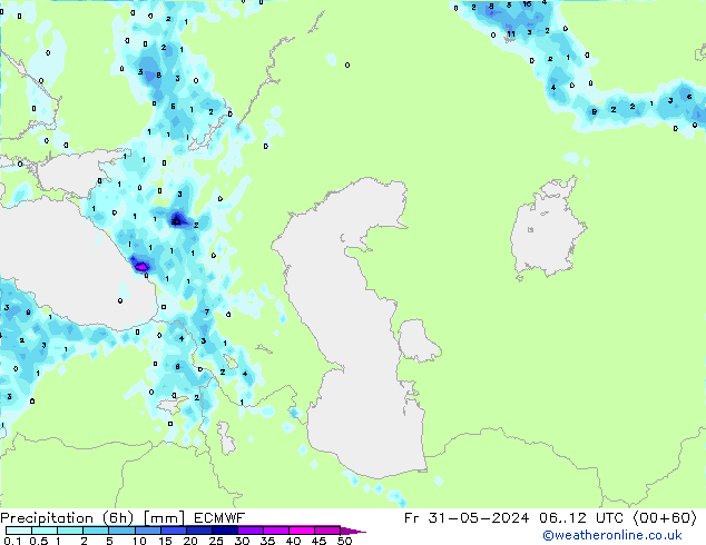 Z500/Rain (+SLP)/Z850 ECMWF Pá 31.05.2024 12 UTC