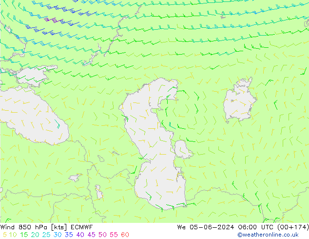 Wind 850 hPa ECMWF We 05.06.2024 06 UTC