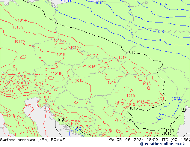 Surface pressure ECMWF We 05.06.2024 18 UTC
