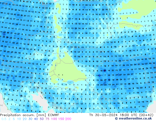 Toplam Yağış ECMWF Per 30.05.2024 18 UTC