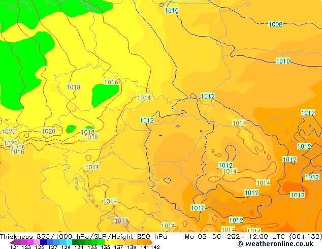 Thck 850-1000 hPa ECMWF Mo 03.06.2024 12 UTC