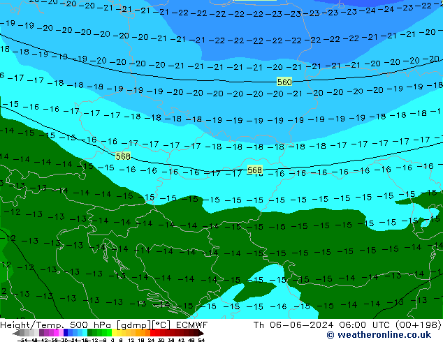 Z500/Yağmur (+YB)/Z850 ECMWF Per 06.06.2024 06 UTC