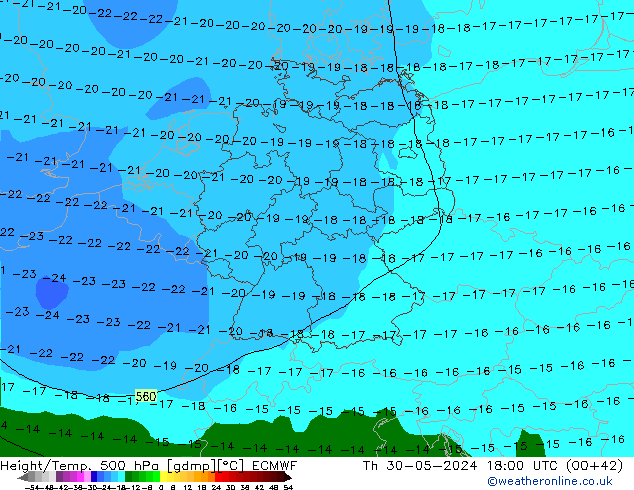 Z500/Yağmur (+YB)/Z850 ECMWF Per 30.05.2024 18 UTC