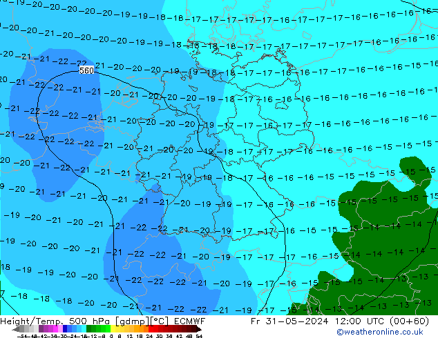 Z500/Rain (+SLP)/Z850 ECMWF vie 31.05.2024 12 UTC