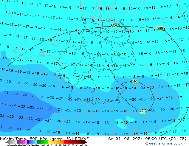 Z500/Rain (+SLP)/Z850 ECMWF Sa 01.06.2024 06 UTC