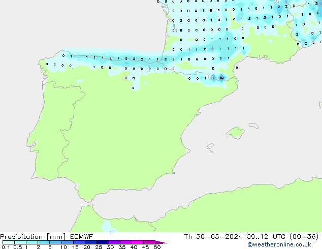 Precipitation ECMWF Th 30.05.2024 12 UTC