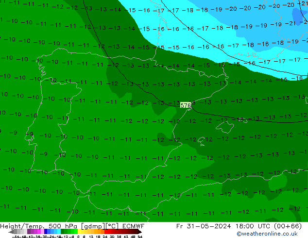 Z500/Rain (+SLP)/Z850 ECMWF Pá 31.05.2024 18 UTC