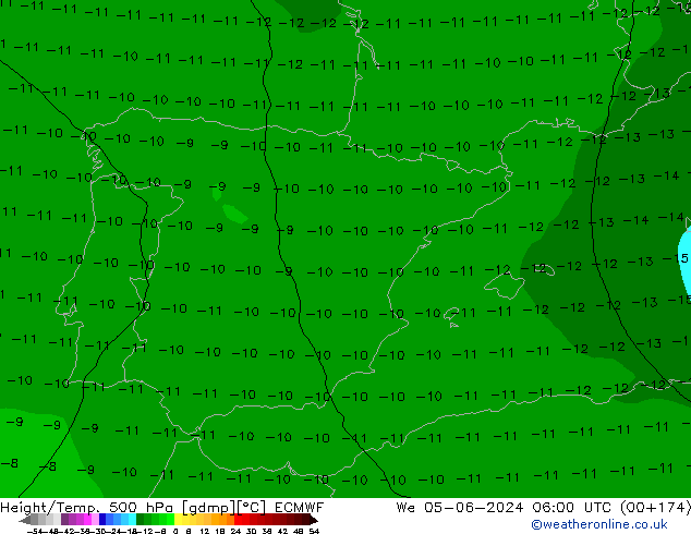 Z500/Rain (+SLP)/Z850 ECMWF We 05.06.2024 06 UTC