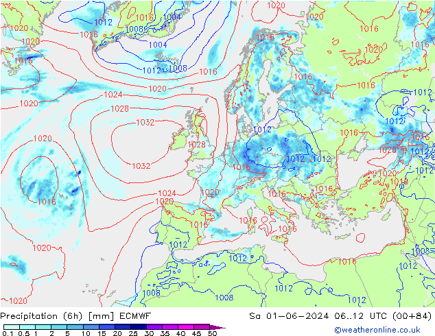 Z500/Rain (+SLP)/Z850 ECMWF Sa 01.06.2024 12 UTC