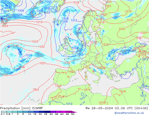 Precipitation ECMWF We 29.05.2024 06 UTC