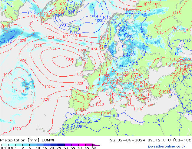 осадки ECMWF Вс 02.06.2024 12 UTC