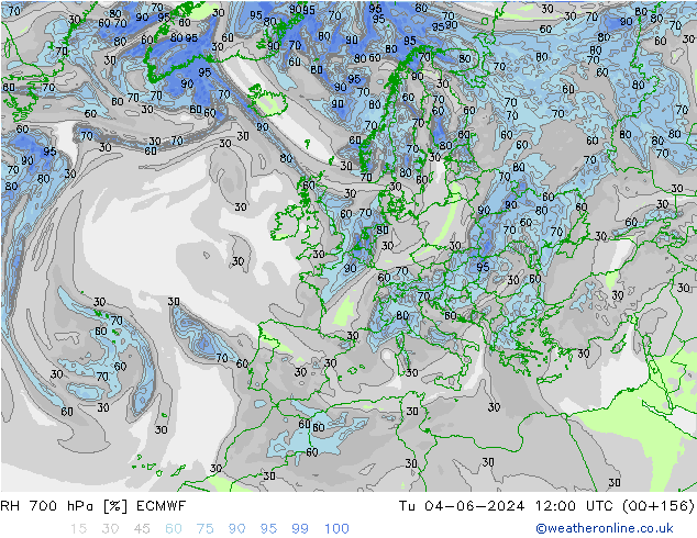 700 hPa Nispi Nem ECMWF Sa 04.06.2024 12 UTC