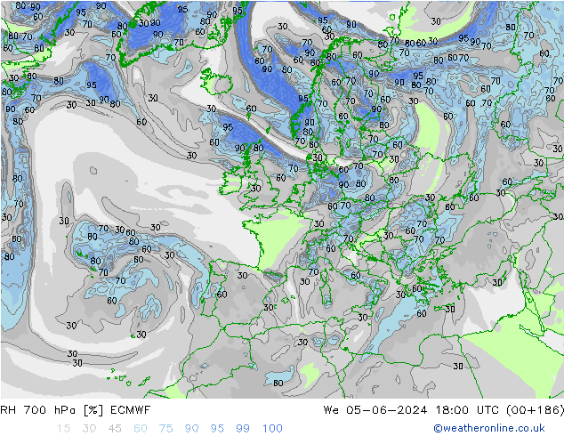 RV 700 hPa ECMWF wo 05.06.2024 18 UTC