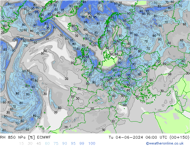 850 hPa Nispi Nem ECMWF Sa 04.06.2024 06 UTC