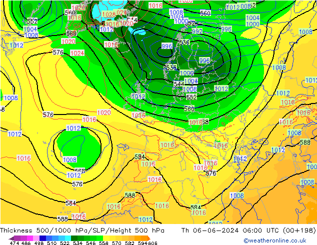 Schichtdicke 500-1000 hPa ECMWF Do 06.06.2024 06 UTC