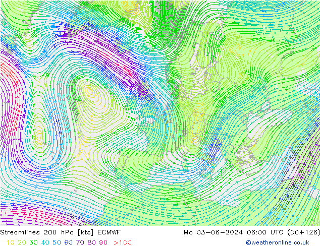 Streamlines 200 hPa ECMWF Mo 03.06.2024 06 UTC