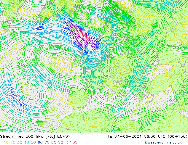 Rüzgar 500 hPa ECMWF Sa 04.06.2024 06 UTC