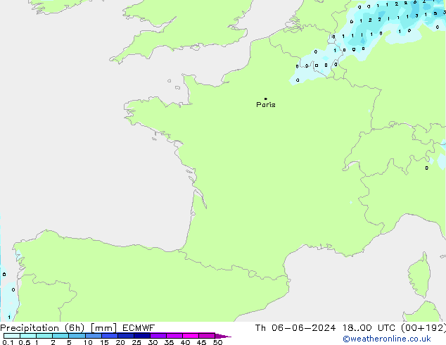 Z500/Rain (+SLP)/Z850 ECMWF Th 06.06.2024 00 UTC