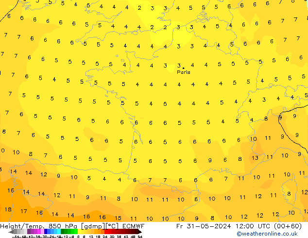 Z500/Rain (+SLP)/Z850 ECMWF pt. 31.05.2024 12 UTC