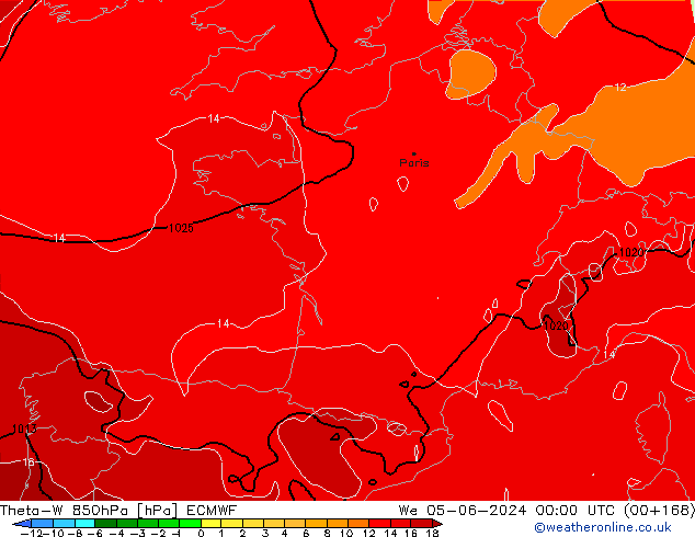 Theta-W 850hPa ECMWF We 05.06.2024 00 UTC