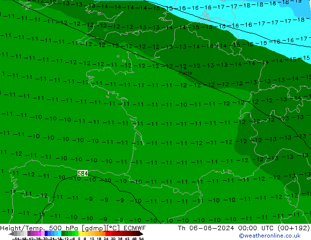 Z500/Rain (+SLP)/Z850 ECMWF Th 06.06.2024 00 UTC