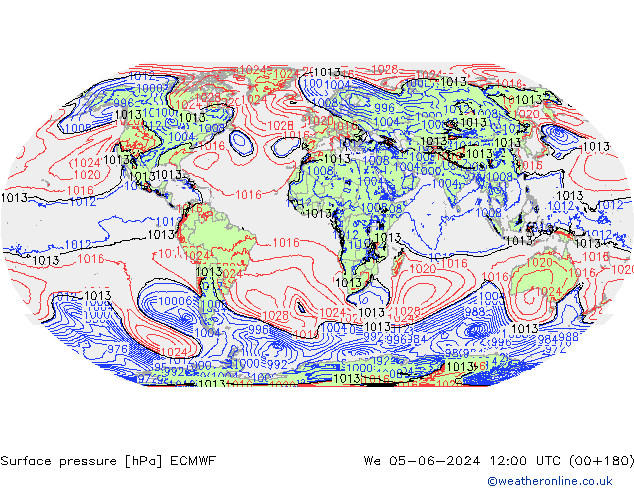 приземное давление ECMWF ср 05.06.2024 12 UTC