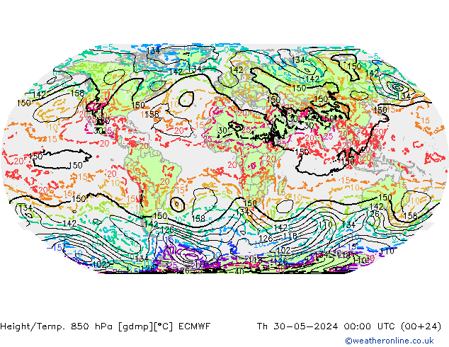 Z500/Rain (+SLP)/Z850 ECMWF jeu 30.05.2024 00 UTC