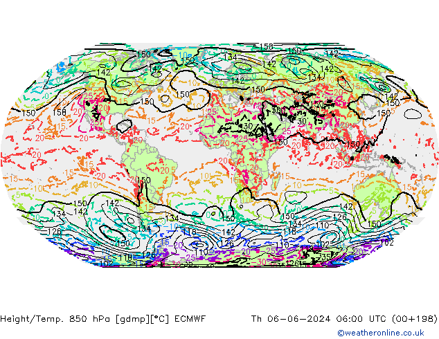 Height/Temp. 850 гПа ECMWF чт 06.06.2024 06 UTC