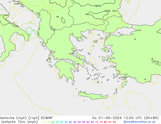 Isotachs (mph) ECMWF Sa 01.06.2024 12 UTC