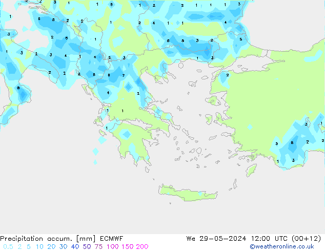 Precipitation accum. ECMWF  29.05.2024 12 UTC