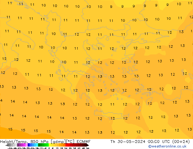 Z500/Rain (+SLP)/Z850 ECMWF Th 30.05.2024 00 UTC