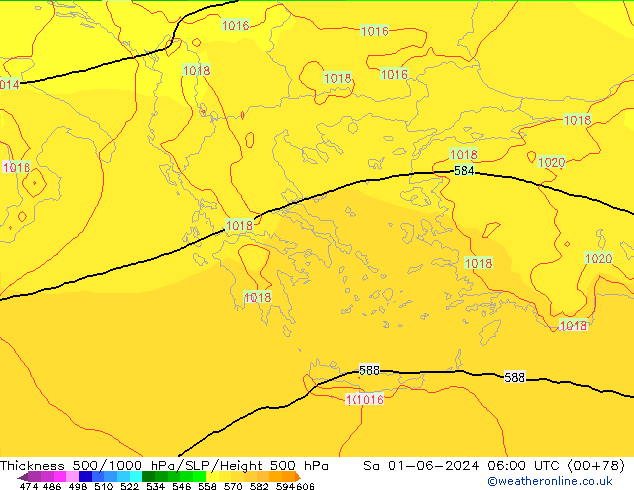 Thck 500-1000hPa ECMWF sab 01.06.2024 06 UTC